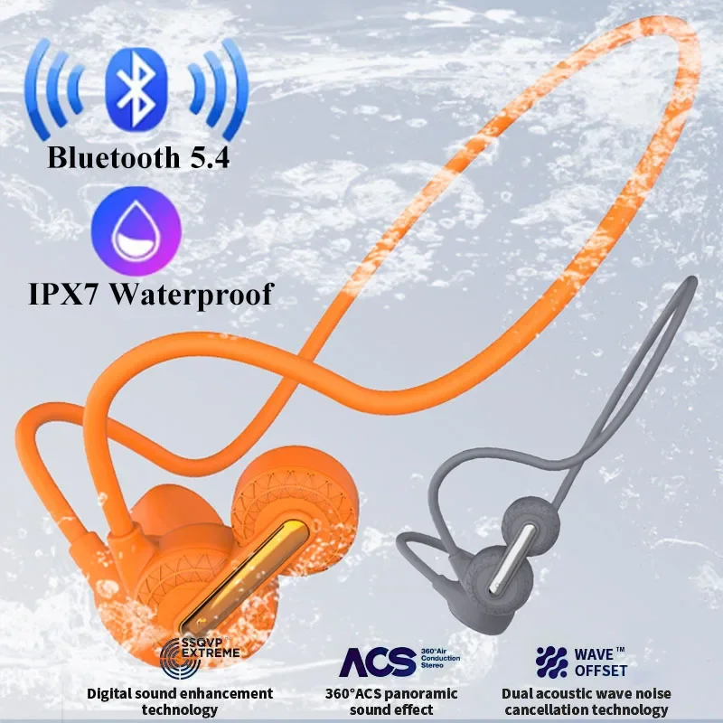 Bluetooth5.4 Bone Conduction Headphones IPX7 Waterproof Swimming Sports Music Headset Magnetic Charging Handsfree Call Earphones
Bluetooth5.4 Bone Conduction Headphones IPX7 Waterproof Swimming Sports Music Headset Magnetic Charging Handsfree Call Earphones