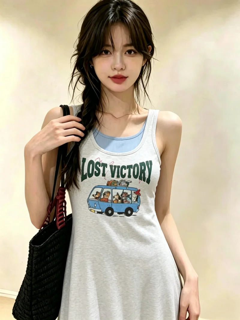 Summer Casual Slimming Long Dress Self-Keeping Patterned Sleeveless Vest Dress Women's Korean Style Commute Fitted Print Dress
Summer Casual Slimming Long Dress Self-Keeping Patterned Sleeveless Vest Dress Women's Korean Style Commute Fitted Print Dress