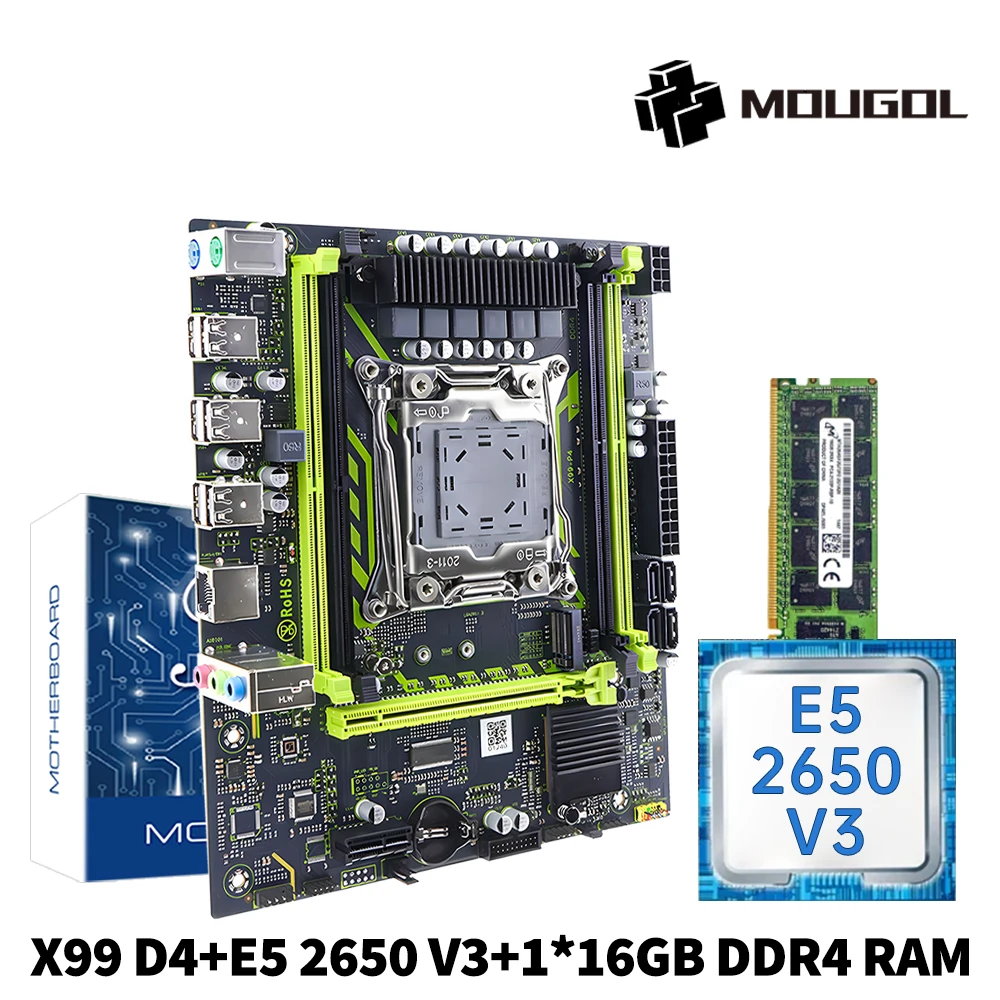 MOUGOL X99 Gaming Motherboard Set with Intel Xeon E5 2650 V3 CPU & DDR4 16G*1 2133MHz Dual Channel RAM M.2 NVME for Desktop Host
MOUGOL X99 Gaming Motherboard Set with Intel Xeon E5 2650 V3 CPU & DDR4 16G*1 2133MHz Dual Channel RAM M.2 NVME for Desktop Host