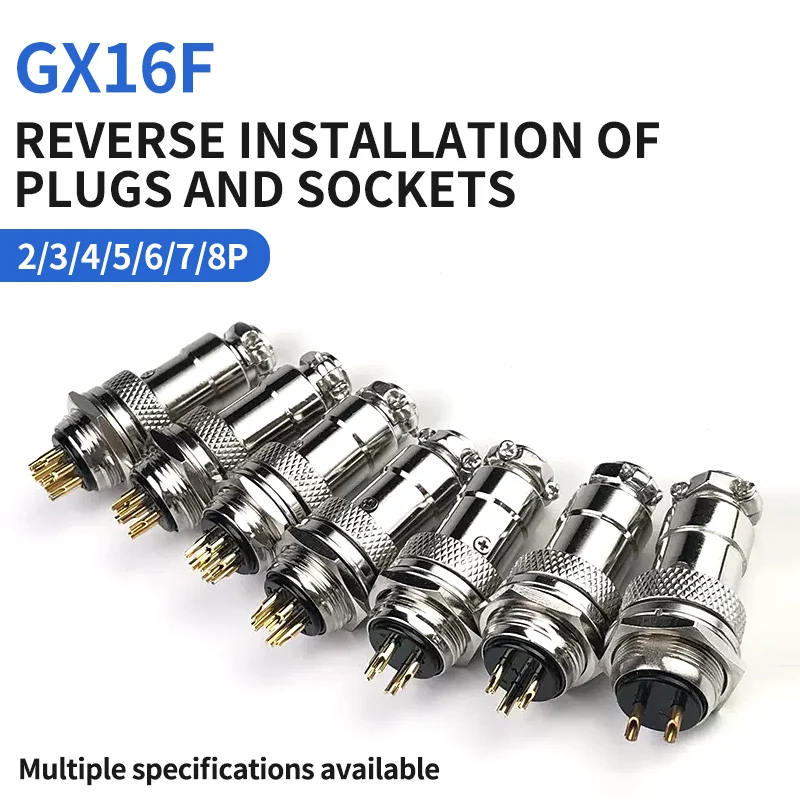 Aviation plug female base 16MF-2/3/4/5/6/7/8pins male and female reverse connector GX16MM DF16 Plate front installation
Aviation plug female base 16MF-2/3/4/5/6/7/8pins male and female reverse connector GX16MM DF16 Plate front installation