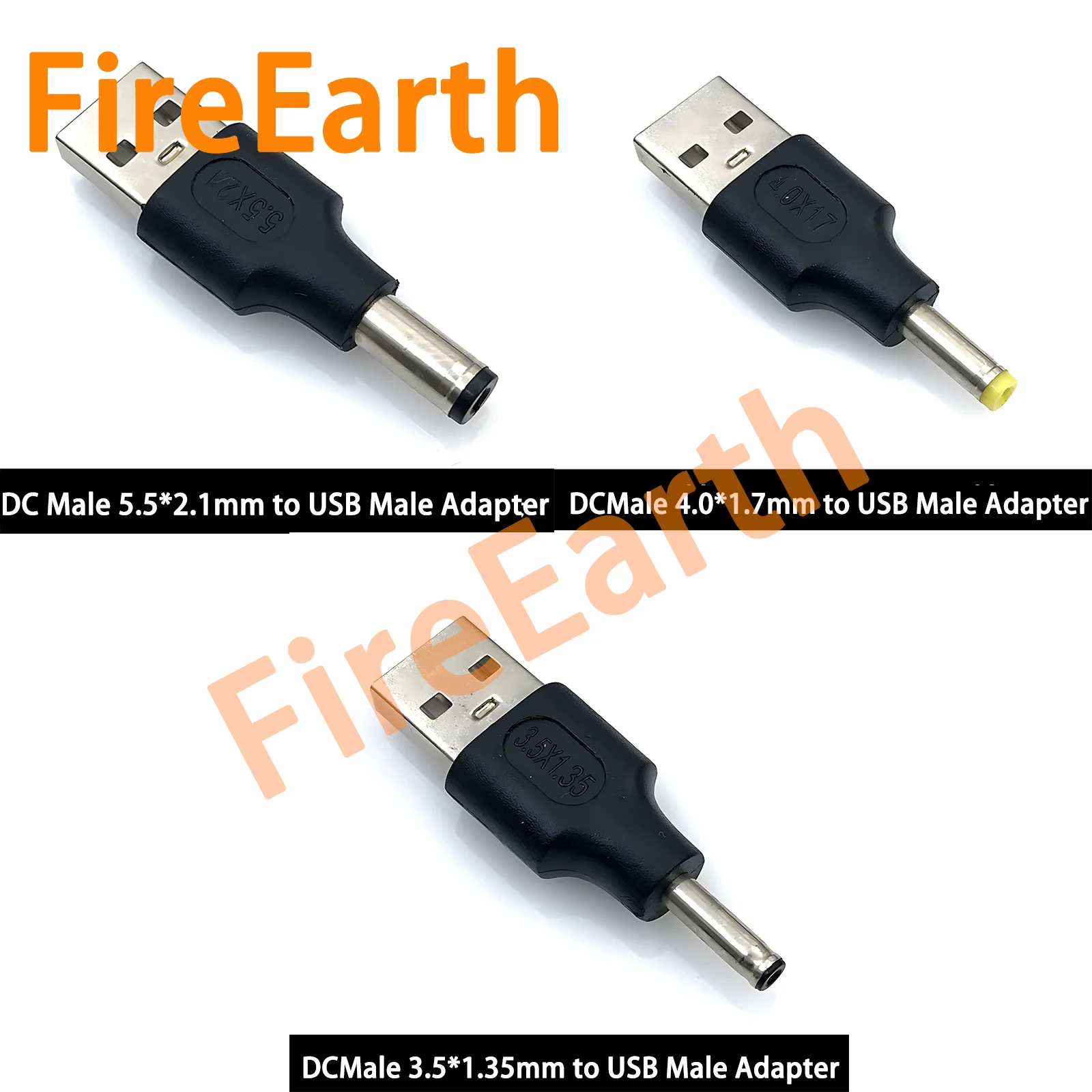 DC Male 5.5x2.1/4.0x1.7/3.5x1.35mm to USB-A Male Plug Adapter - Compatible with Car Chargers & USB Devices (Plug and Play)
DC Male 5.5x2.1/4.0x1.7/3.5x1.35mm to USB-A Male Plug Adapter - Compatible with Car Chargers & USB Devices (Plug and Play)