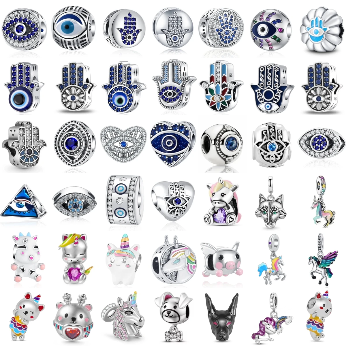 925 Sterling Silver Rainbow Unicorn Fox Charm Pig Charm Dog Charm Animal Charm Bead Pendant for Women DIY Jewelry Gift
925 Sterling Silver Rainbow Unicorn Fox Charm Pig Charm Dog Charm Animal Charm Bead Pendant for Women DIY Jewelry Gift