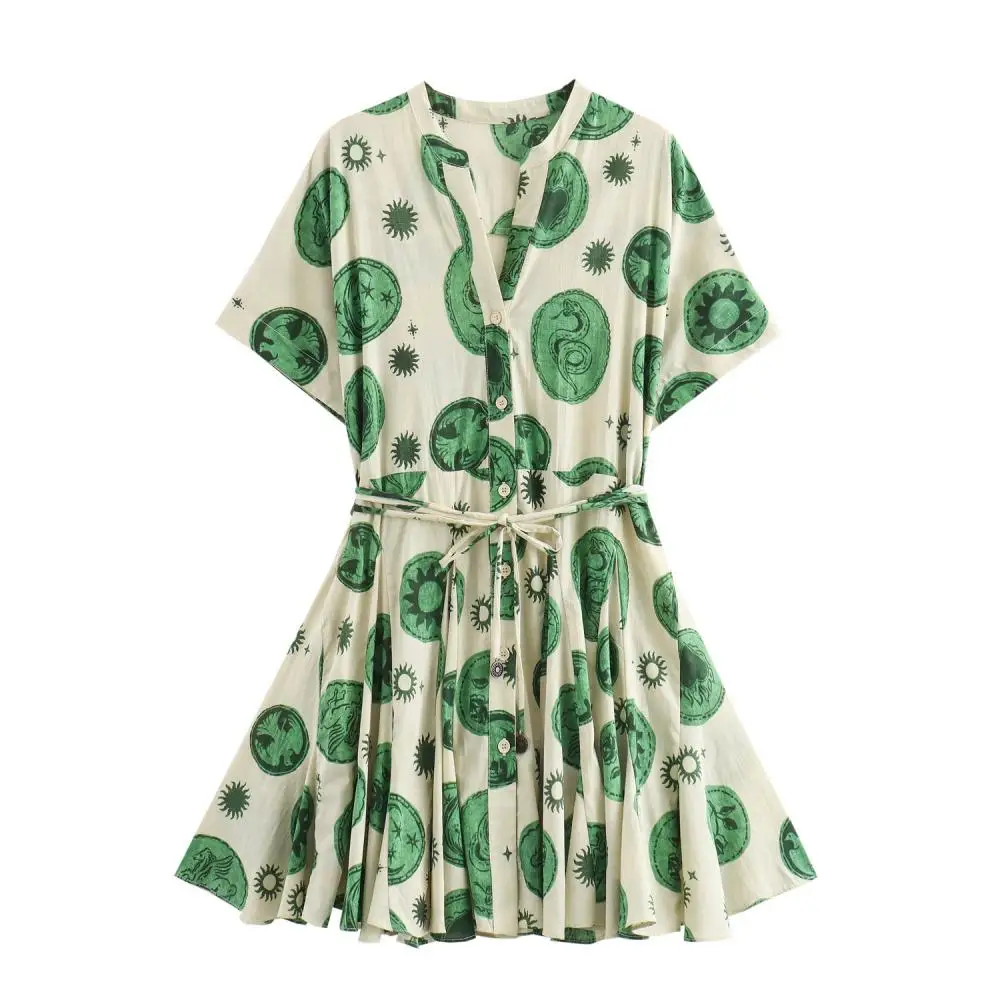 Fashion Deep V Neck Bow Dress with Ribbon Temperament Short Sleeve Pleated Dresses 2024 Woman Street Commuteing Vestidos
Fashion Deep V Neck Bow Dress with Ribbon Temperament Short Sleeve Pleated Dresses 2024 Woman Street Commuteing Vestidos