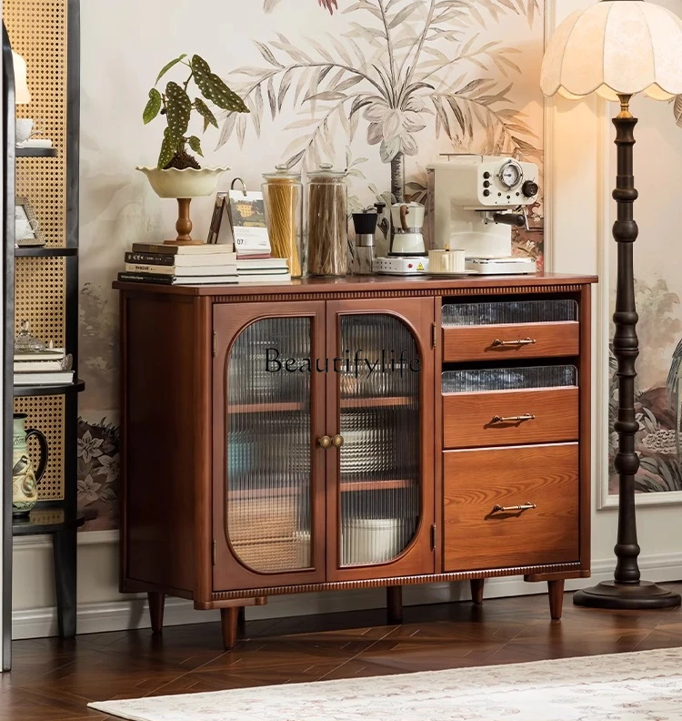 *Retro small apartment living room tea locker solid wood side cabinet tea bar machine
*Retro small apartment living room tea locker solid wood side cabinet tea bar machine