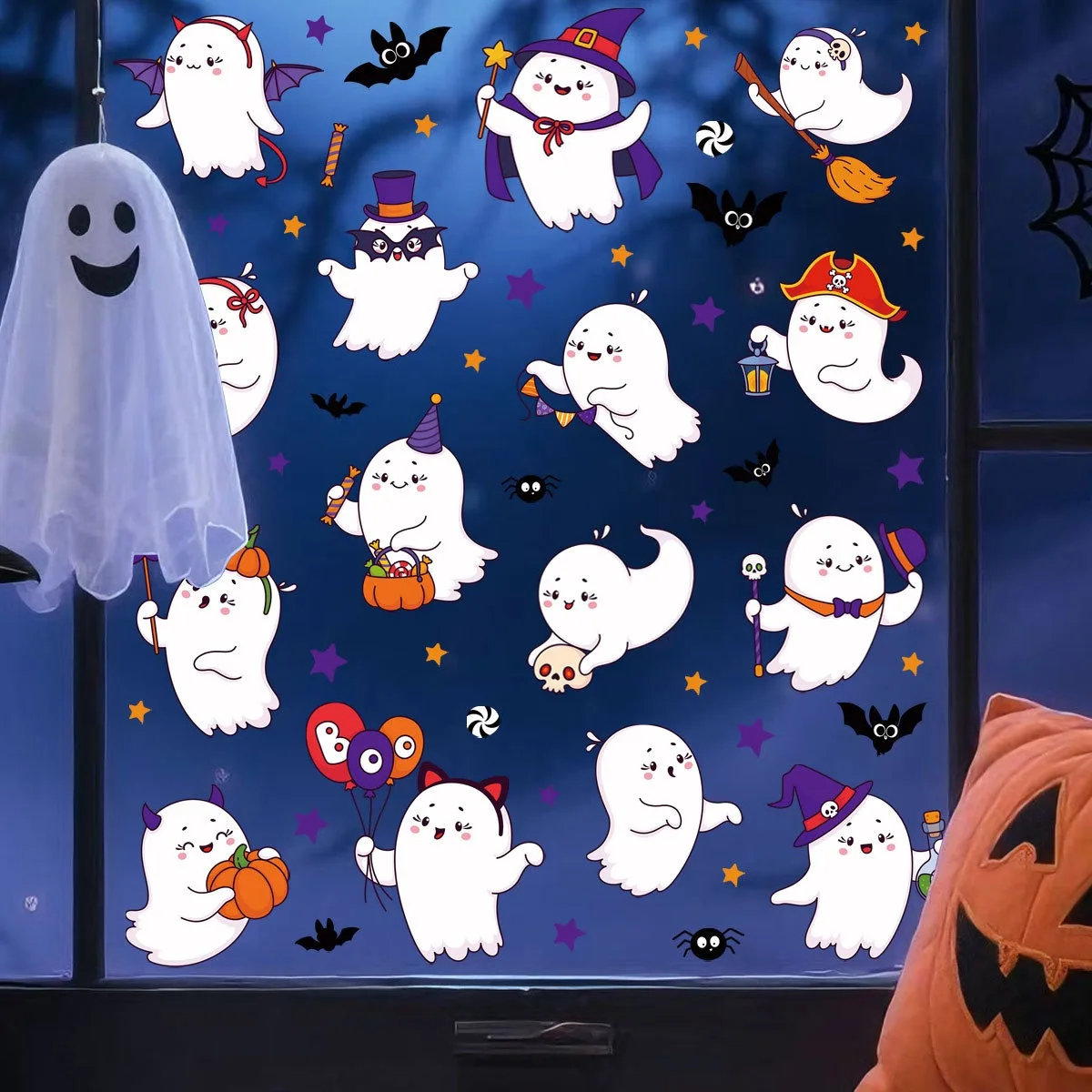 Q Version Cute Ghost Theme Window Stickers PVC Static Cling Halloween Decor for Home Living Room Party Decoration
Q Version Cute Ghost Theme Window Stickers PVC Static Cling Halloween Decor for Home Living Room Party Decoration