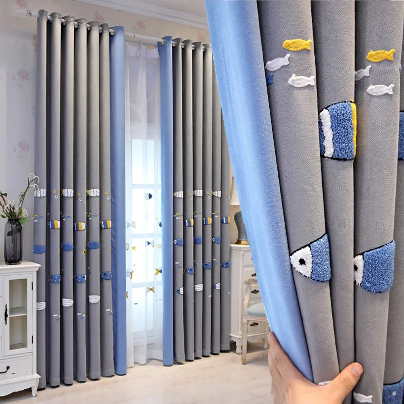 Nordic Cotton and Linen Curtains Children's Cartoon Embroidery Simple Fish Customization Curtains for Living Dining Room Bedroom
Nordic Cotton and Linen Curtains Children's Cartoon Embroidery Simple Fish Customization Curtains for Living Dining Room Bedroom
