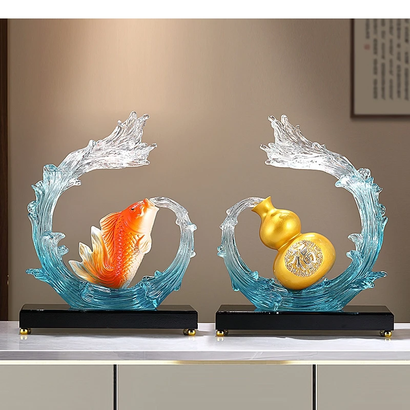 Lucky Carp Gourd Sculpture Decoration Office Desktop Resin Crafts Statue Chinese Wedding and New Year Gift
Lucky Carp Gourd Sculpture Decoration Office Desktop Resin Crafts Statue Chinese Wedding and New Year Gift
