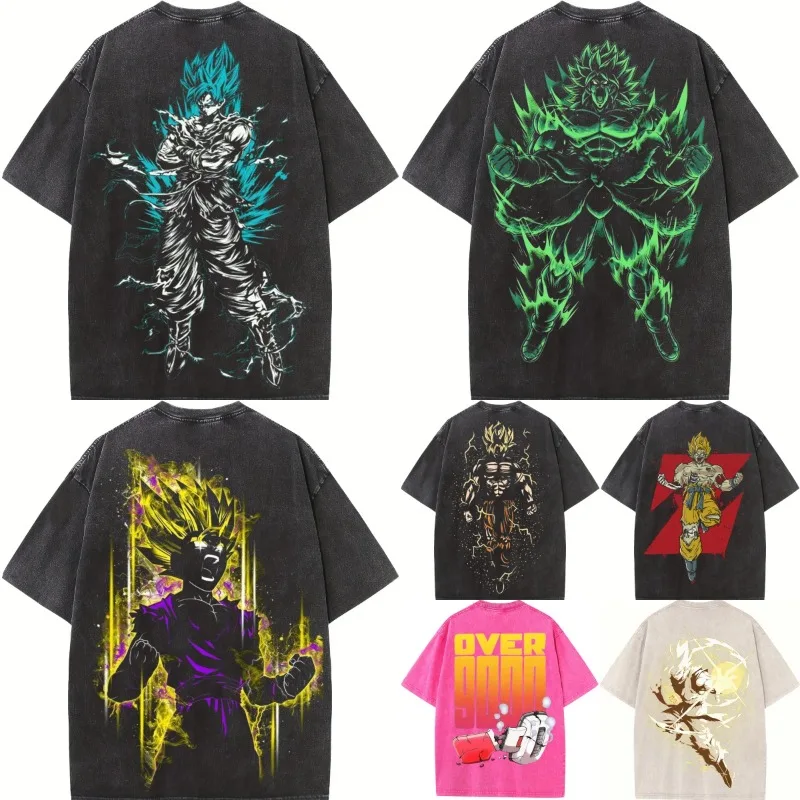 Washes T-shirts Summer Men's Japanese Anime Dragon Ball Goku Graphic Clothing HarajukuY2K Oversized DBZ Cotton Half-sleeve Tops
Washes T-shirts Summer Men's Japanese Anime Dragon Ball Goku Graphic Clothing HarajukuY2K Oversized DBZ Cotton Half-sleeve Tops