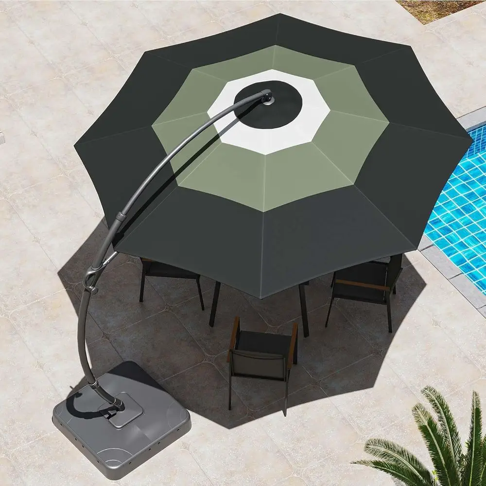 12-Foot Rotating Cantilever Patio Umbrella with Base, Gradient Tan, Ideal for Outdoor Spaces
12-Foot Rotating Cantilever Patio Umbrella with Base, Gradient Tan, Ideal for Outdoor Spaces