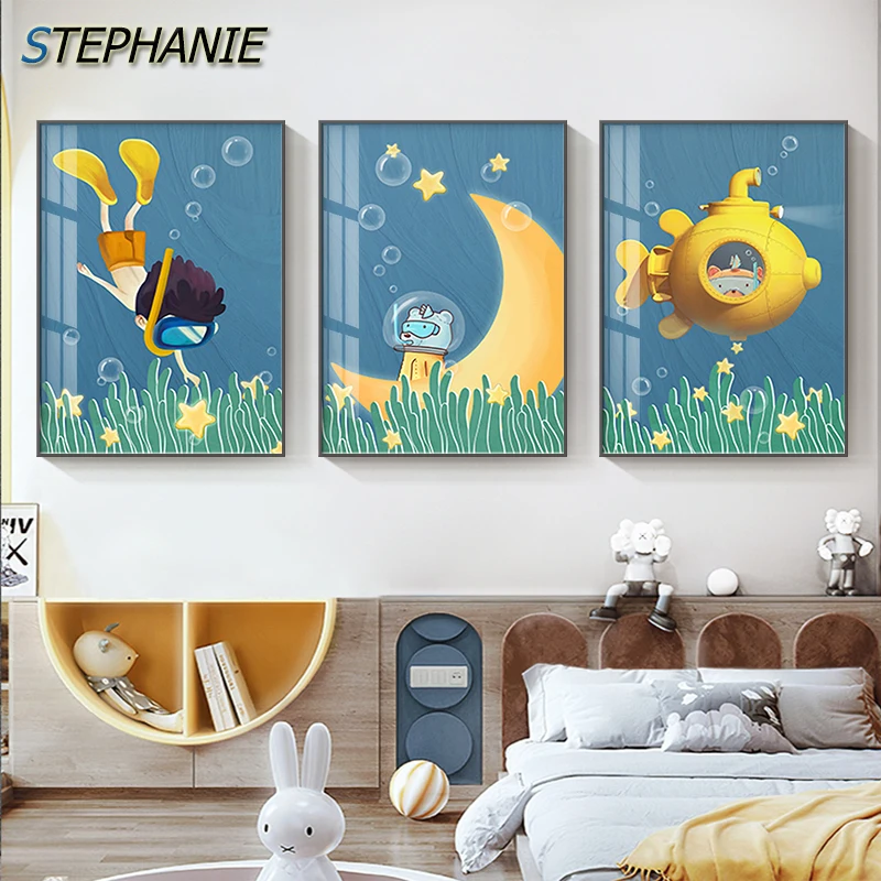 Cartoon Comics Boy Magic Sea Canvas Print Poster Cute Blue Yellow Canvas Painting Boy Room Nursery Wall Art Picture Decoration
Cartoon Comics Boy Magic Sea Canvas Print Poster Cute Blue Yellow Canvas Painting Boy Room Nursery Wall Art Picture Decoration