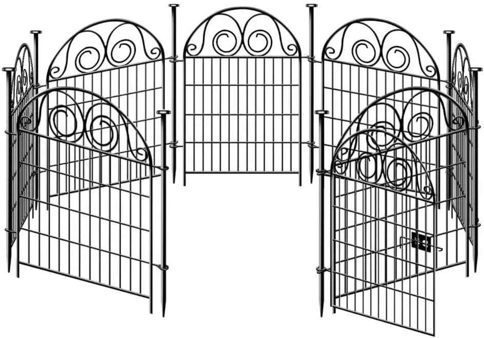 Tall Garden Animal Barrier Fence With Gate, 32 in(H)×27 in(L) 8 Panels Dog Digging Fencing Barrier, Black Metal Temporary Fence
Tall Garden Animal Barrier Fence With Gate, 32 in(H)×27 in(L) 8 Panels Dog Digging Fencing Barrier, Black Metal Temporary Fence