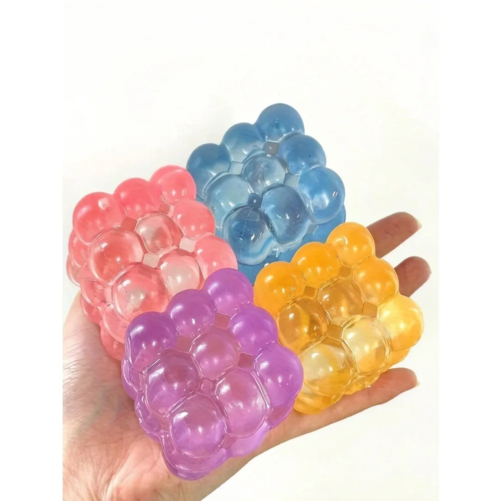 1pcs sensory squeeze toys—available in cube or grape shapes—featuring soft, squeezable balls in pink, purple, blue, and yellow; designed to promote relaxation and stress relief, they make excellent gifts for birthdays, Christmas, April Fools' Day, Easter
1pcs sensory squeeze toys—available in cube or grape shapes—featuring soft, squeezable balls in pink, purple, blue, and yellow; designed to promote relaxation and stress relief, they make excellent gifts for birthdays, Christmas, April Fools' Day, Easter
