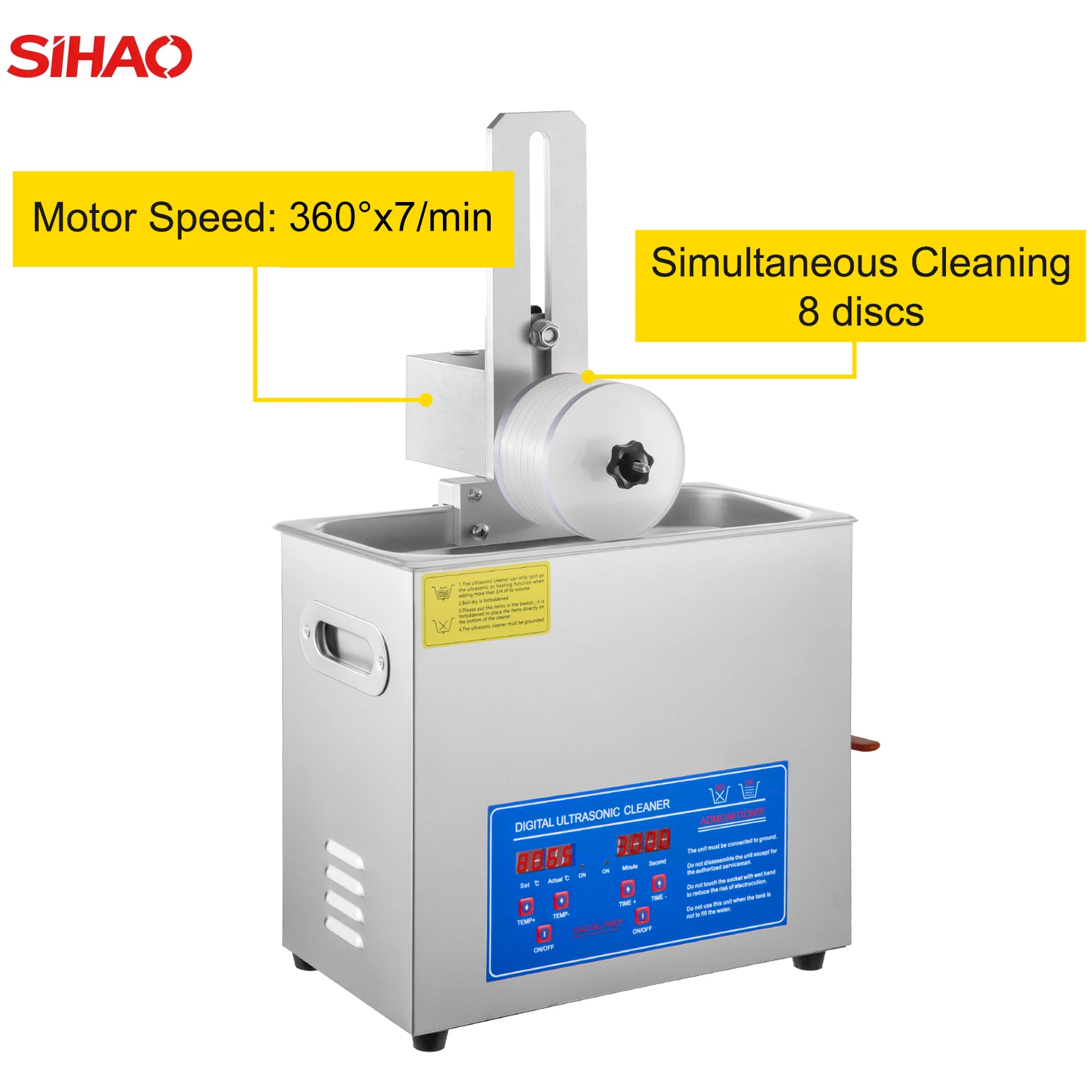 Ultrasonic Cleaner 6L 180W 7-12 Inch 8 Records Ultrasonic Records Cleaner w/Drying Rack for Wash Contact Lenses Dental Jewelry
Ultrasonic Cleaner 6L 180W 7-12 Inch 8 Records Ultrasonic Records Cleaner w/Drying Rack for Wash Contact Lenses Dental Jewelry