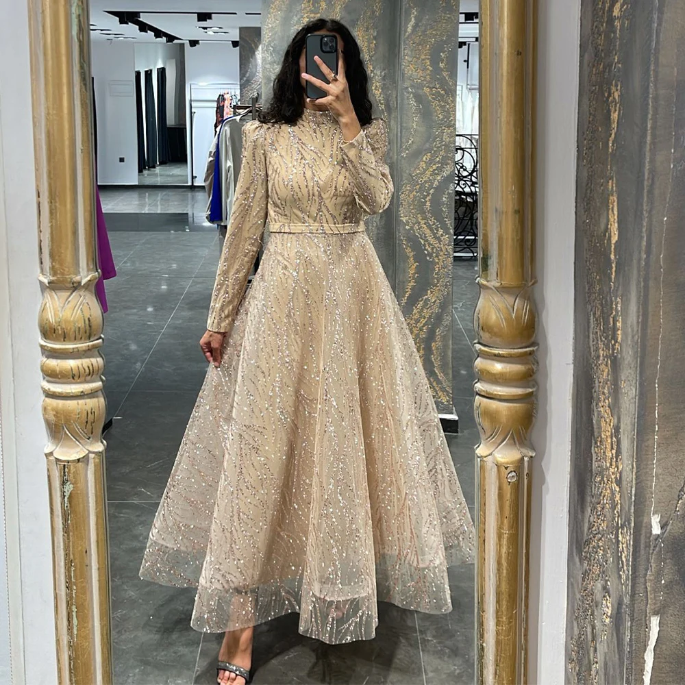 Glitter Prom Dress for Women 2023 Long Sleeves A Line Maxi Evening Gowns High Collar Belt Ankle Length Short Party
Glitter Prom Dress for Women 2023 Long Sleeves A Line Maxi Evening Gowns High Collar Belt Ankle Length Short Party
