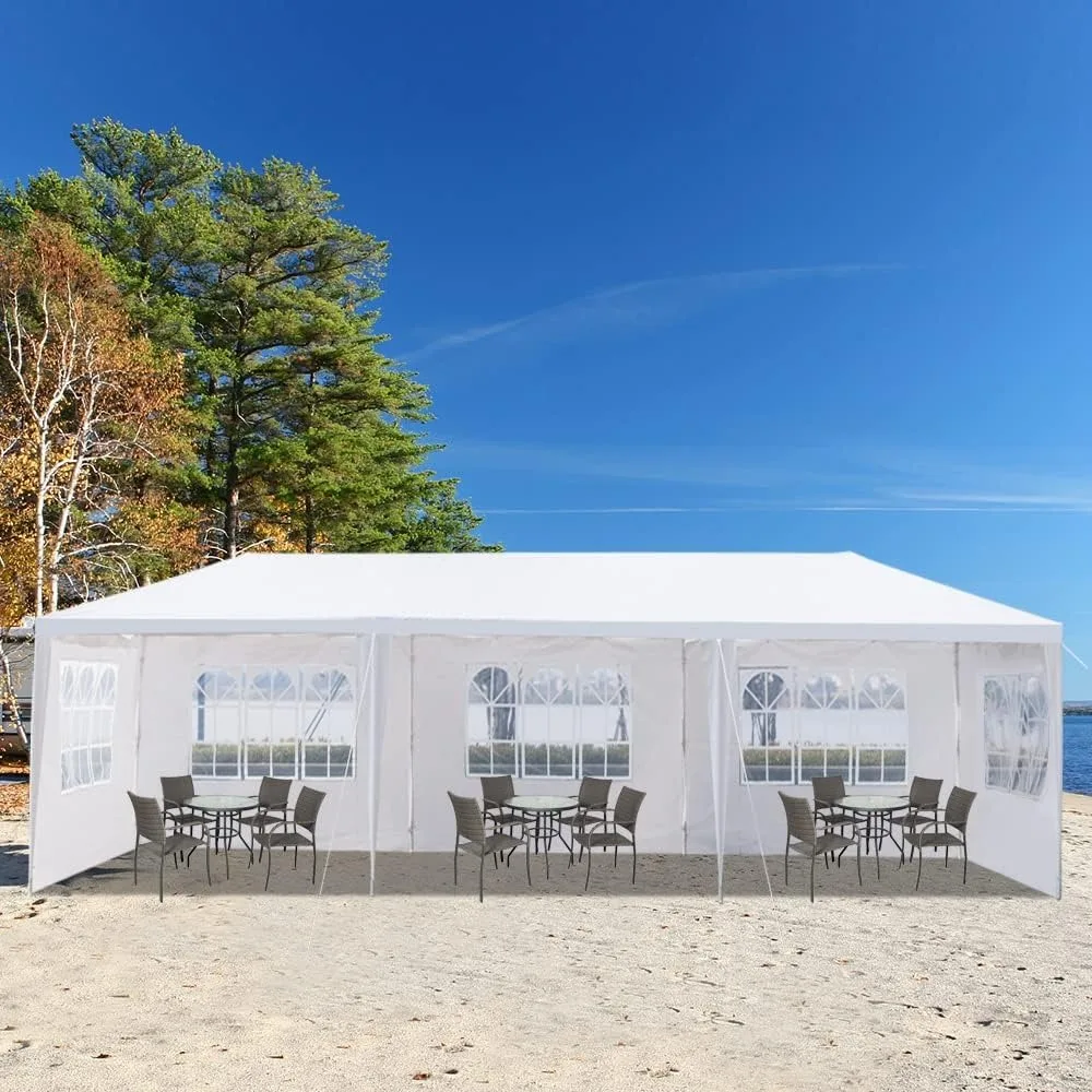 10'x30' Party Tent Outdoor Wedding Event Tents with 5 Removable Sidewalls, Large Canopy, Heavy Duty Gazebo for Parties Patio Bir
10'x30' Party Tent Outdoor Wedding Event Tents with 5 Removable Sidewalls, Large Canopy, Heavy Duty Gazebo for Parties Patio Bir