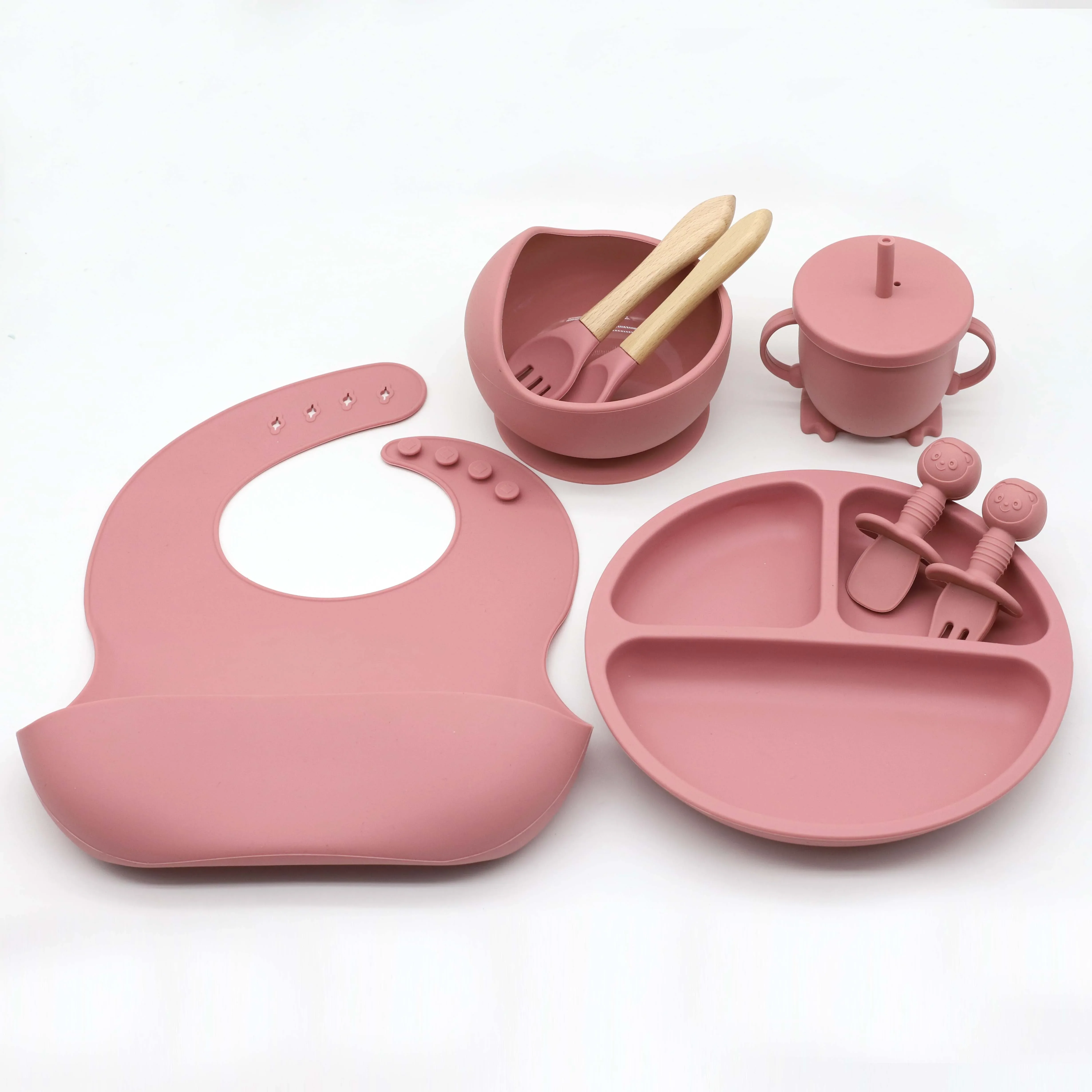 Food Grade Silicone Child Dish Set Baby Feeding Bowl Suction Plate Straw Cup Wooden Spoon Fork for Kids Tableware Toddler Dishes
Food Grade Silicone Child Dish Set Baby Feeding Bowl Suction Plate Straw Cup Wooden Spoon Fork for Kids Tableware Toddler Dishes