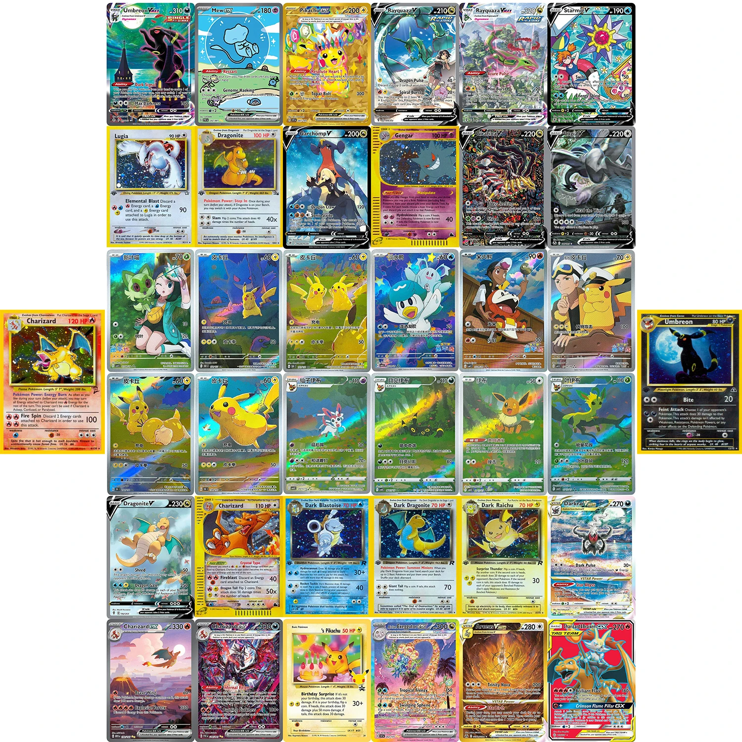 Лидер продаж PKM Proxy Cards Across the Web Charizard Pikachu Exeggutore242 DarkraiGG50 Arceus Rayquaza Umbreon PTCG Игровые карты
Лидер продаж PKM Proxy Cards Across the Web Charizard Pikachu Exeggutore242 DarkraiGG50 Arceus Rayquaza Umbreon PTCG Игровые карты