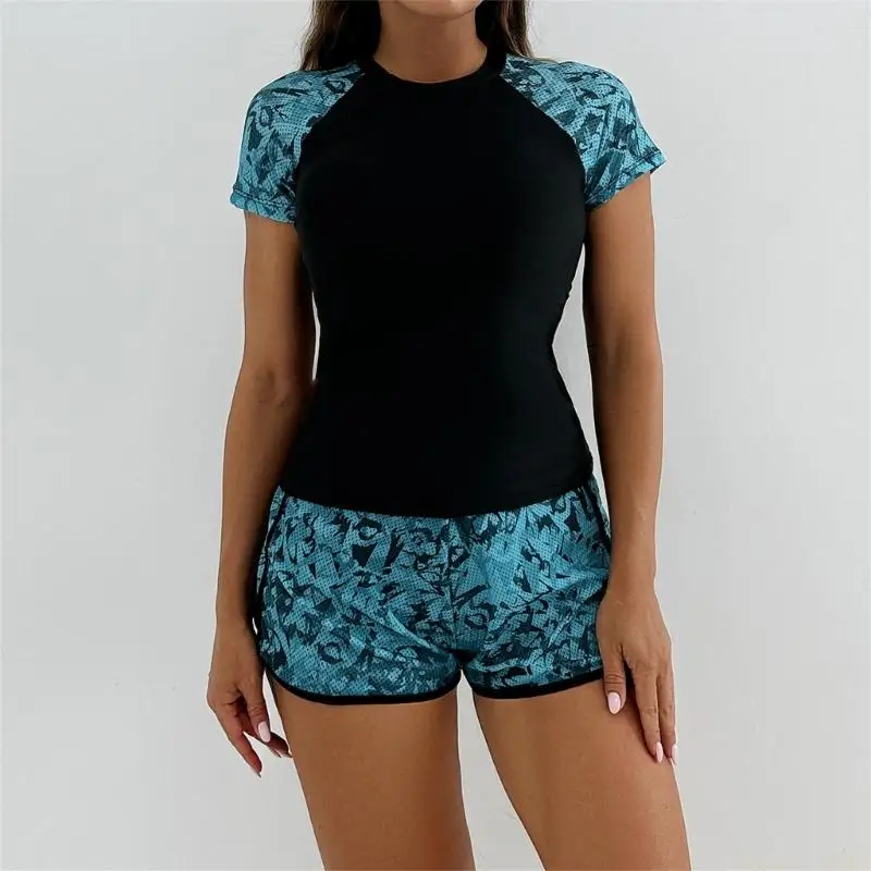 U2JB Женский купальник из 2 предметов с шортами для мальчика, комплект с короткими рукавами, быстросохнущий купальный костюм для
U2JB Женский купальник из 2 предметов с шортами для мальчика, комплект с короткими рукавами, быстросохнущий купальный костюм для