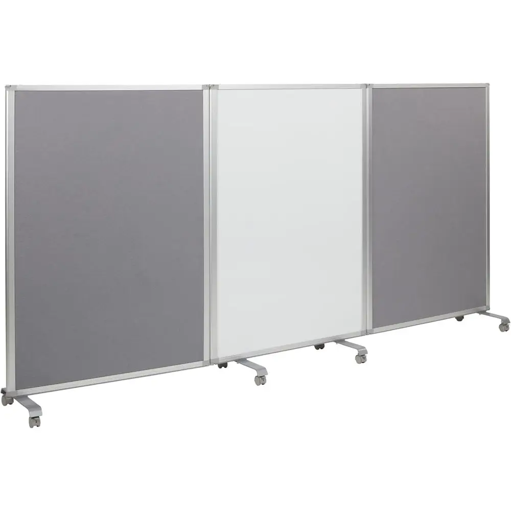 Mobile Dry-Erase and lannel Room Divider, 3-Panel, School Supplies, Grey
Mobile Dry-Erase and lannel Room Divider, 3-Panel, School Supplies, Grey