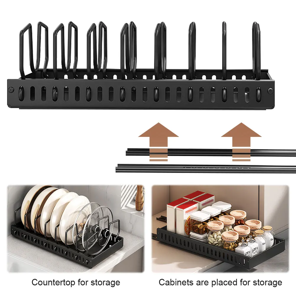 Органайзер для кухонной утвари с 8 регулируемыми разделителями, выдвижной держатель для крышек, подставка для сковородок, выдвижной органайзер для крышек и посуды
Органайзер для кухонной утвари с 8 регулируемыми разделителями, выдвижной держатель для крышек, подставка для сковородок, выдвижной органайзер для крышек и посуды
