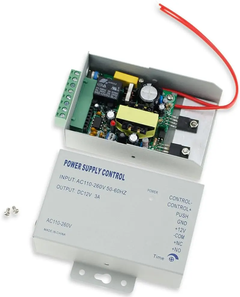 AC 110-240V to DC12V 3A 36w Power Supply for Door Access Control System/Video Door Phone/Intercom Power Supply
AC 110-240V to DC12V 3A 36w Power Supply for Door Access Control System/Video Door Phone/Intercom Power Supply