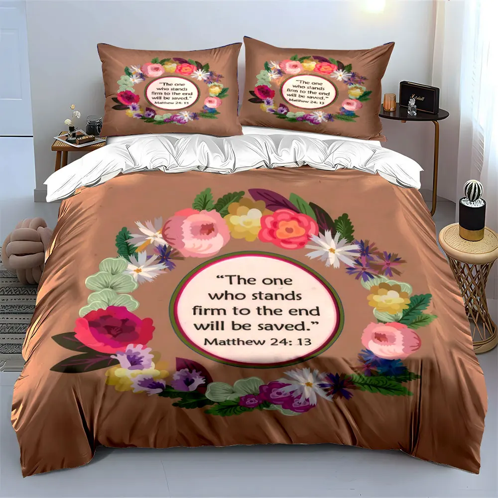 "Floral Scripture-Inspired Decoration Set" kid's and adults' bedroom decor, Exquisite three-piece bedding set gift
"Floral Scripture-Inspired Decoration Set" kid's and adults' bedroom decor, Exquisite three-piece bedding set gift