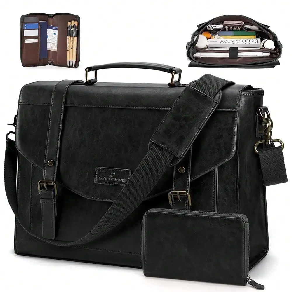 Flap Messenger Bag For Men Vintage PU Leather Laptop Bag 15.6 Inch Retro Briefcase With Wallet Satchel Computer Bag
Flap Messenger Bag For Men Vintage PU Leather Laptop Bag 15.6 Inch Retro Briefcase With Wallet Satchel Computer Bag