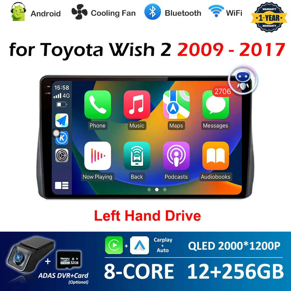 Left Hand Drive Android OS Car Audio for Toyota Wish 2 2009 2010 2011 2012 - 2017 Multimedia Player Wireless Carplay Accessories
Left Hand Drive Android OS Car Audio for Toyota Wish 2 2009 2010 2011 2012 - 2017 Multimedia Player Wireless Carplay Accessories
