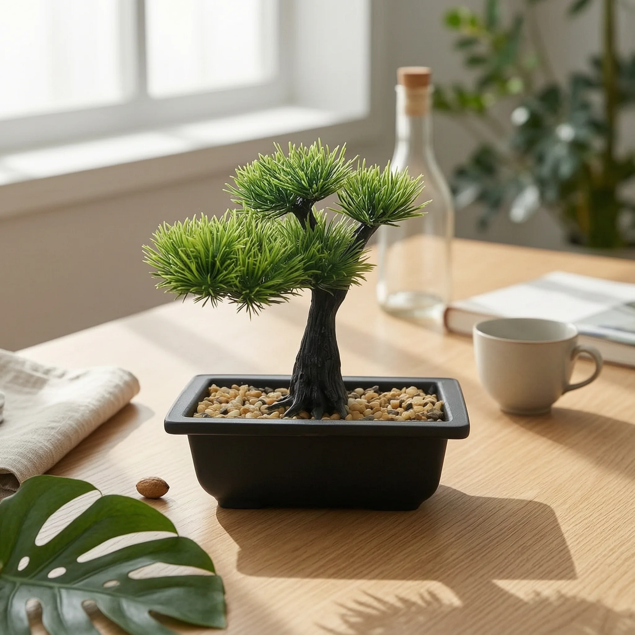 Tabletop Conifer Bonsai Layered Artificial Potted Conifer Artificial Bonsai Tree Pebble-Filled Indoor Decor Green
Tabletop Conifer Bonsai Layered Artificial Potted Conifer Artificial Bonsai Tree Pebble-Filled Indoor Decor Green