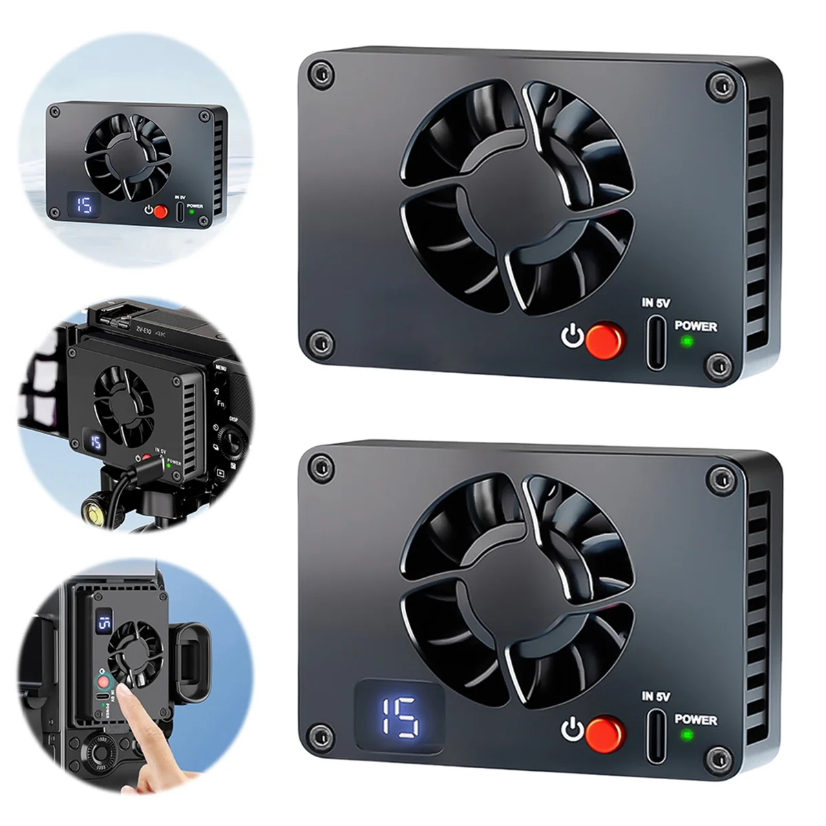 Camera Cooler Quiet Radiator CoolingFan AluminumAlloy Semiconductor Radiator for Canon Sony FUJIFILM ZV-E10 A7M4 R5 R7,A
Camera Cooler Quiet Radiator CoolingFan AluminumAlloy Semiconductor Radiator for Canon Sony FUJIFILM ZV-E10 A7M4 R5 R7,A