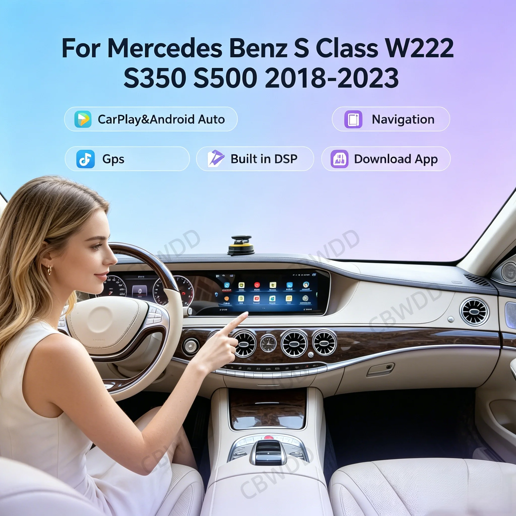 Dual Screen For Mercedes BENZ S-Class W222 2018-2023 Navi 4G WIFI AHD Android Video Player GPS CarPlay 12.3+12.3 Inch Car Radio
Dual Screen For Mercedes BENZ S-Class W222 2018-2023 Navi 4G WIFI AHD Android Video Player GPS CarPlay 12.3+12.3 Inch Car Radio