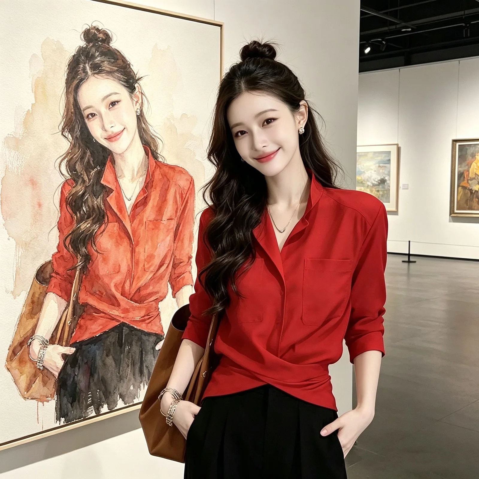 Elegant Long Sleeve Shirt Women's Spring New Design Sensation Waist Cinching Top High Quality Polyester Fiber Commute Style
Elegant Long Sleeve Shirt Women's Spring New Design Sensation Waist Cinching Top High Quality Polyester Fiber Commute Style