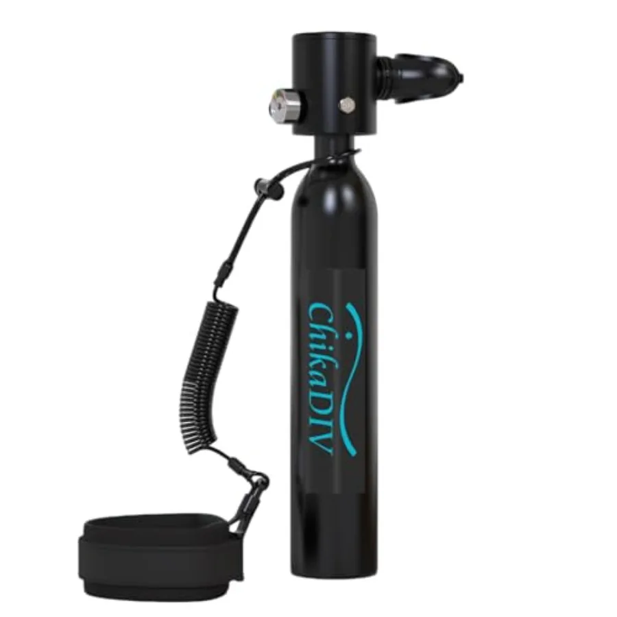 Mini scuba tank for diving, boat cleaning, and backup air supply; aluminum alloy, black; DOT-certified, reusable, 0.5L portable
Mini scuba tank for diving, boat cleaning, and backup air supply; aluminum alloy, black; DOT-certified, reusable, 0.5L portable