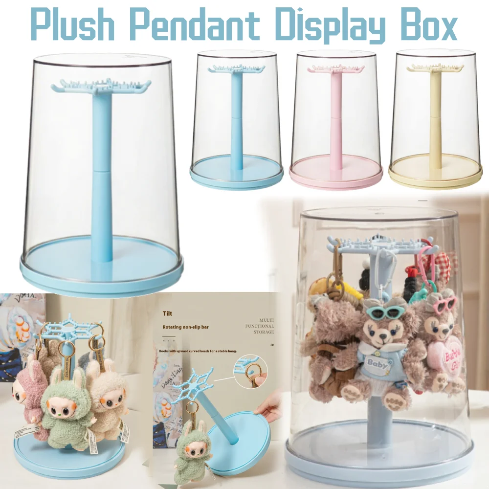 Plush Pendant Rotating Display Stand with Cover For Labubu Doll Transparent Storage Box Cartoon Doll Showcase Dustproof Cover
Plush Pendant Rotating Display Stand with Cover For Labubu Doll Transparent Storage Box Cartoon Doll Showcase Dustproof Cover
