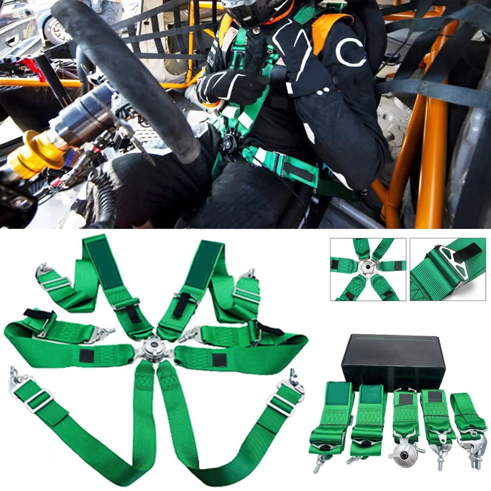 Universal 6 Point Racing Safety Harness Car Snap-In 3 Inch Nylon Sports Seat Belt Quick Release With Logo Green Black
Universal 6 Point Racing Safety Harness Car Snap-In 3 Inch Nylon Sports Seat Belt Quick Release With Logo Green Black