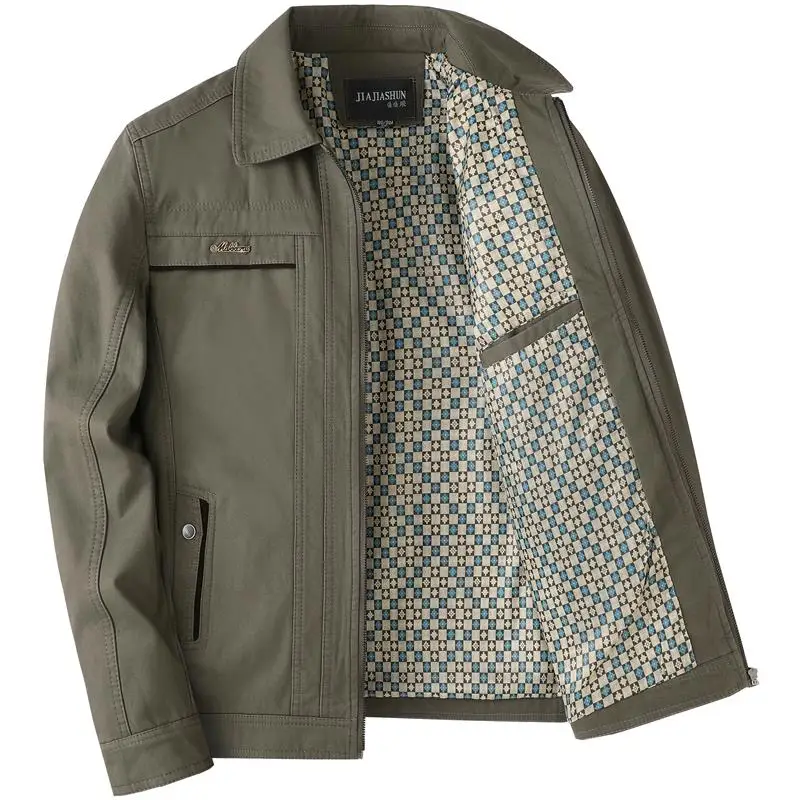 Pure Cotton Casual Jaet for Middle-Aged Men Spring Autumn Faion Urban Sle Long Sve Windproof Coat with kets
Pure Cotton Casual Jaet for Middle-Aged Men Spring Autumn Faion Urban Sle Long Sve Windproof Coat with kets