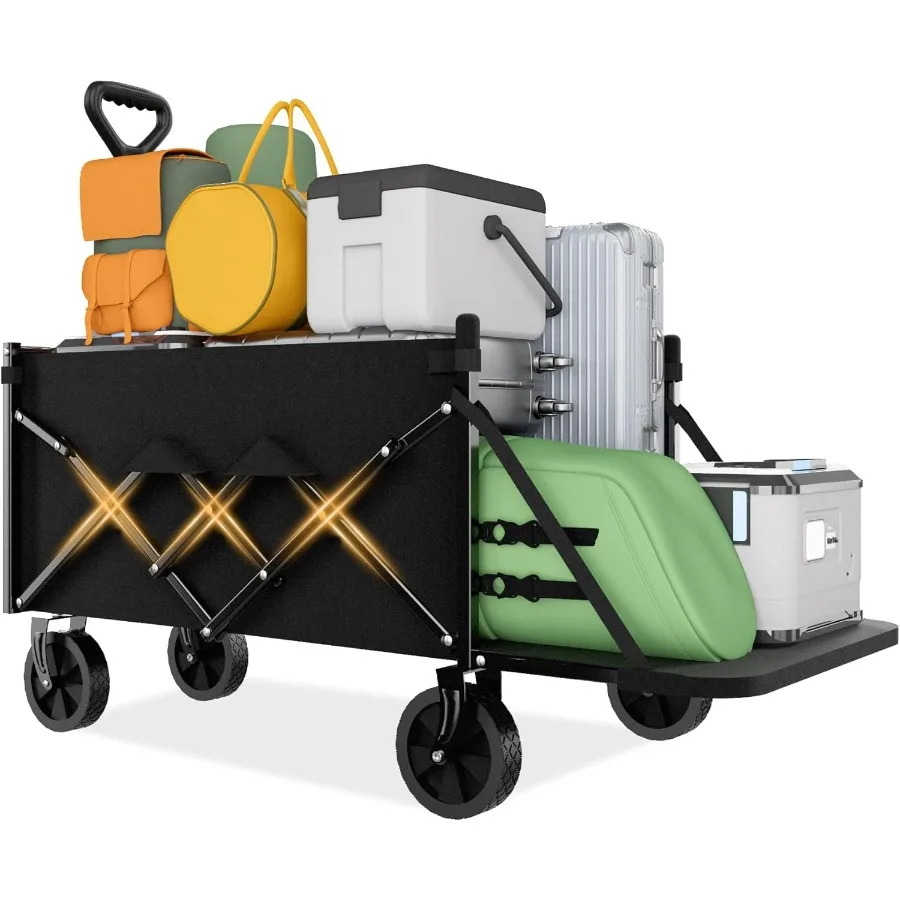 Collapsible Wagon Carts with Extended Tailgate Foldable 130L 330LBS Portable Folding Wagons with All Terrain Wheels Drink Holde
Collapsible Wagon Carts with Extended Tailgate Foldable 130L 330LBS Portable Folding Wagons with All Terrain Wheels Drink Holde