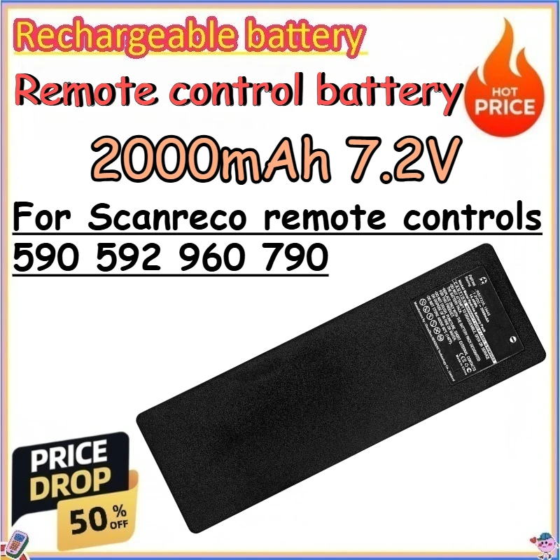 2000mAh 7.2V Remote Control Battery for Scanreco Remote Controls 590 592 960 790 Rechargeable Lithium Ion Battery
2000mAh 7.2V Remote Control Battery for Scanreco Remote Controls 590 592 960 790 Rechargeable Lithium Ion Battery