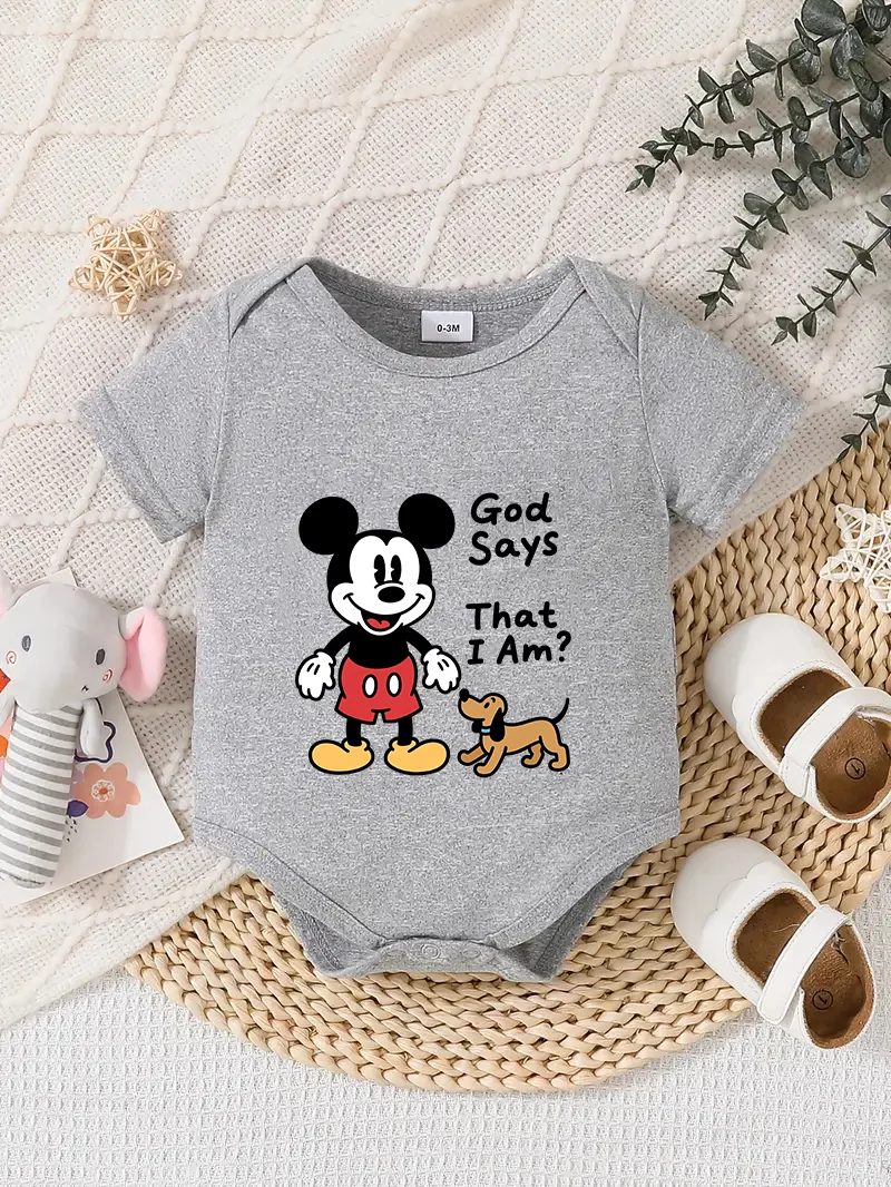 【Officially Authorized】 Disney Mickey Mouse Baby triangle onesie | Soft Skin-Friendly Fabric with "God Says That I Am"
【Officially Authorized】 Disney Mickey Mouse Baby triangle onesie | Soft Skin-Friendly Fabric with "God Says That I Am"