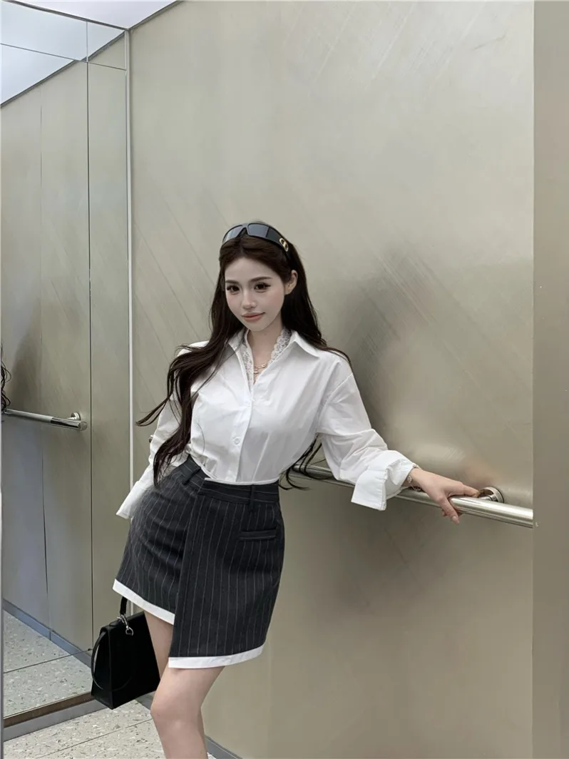 White Lace Collar Long Sleeve Shirt Women's Spring Fashion Set High Waist Trousers Two-Piece Suit Business Casual Wear
White Lace Collar Long Sleeve Shirt Women's Spring Fashion Set High Waist Trousers Two-Piece Suit Business Casual Wear