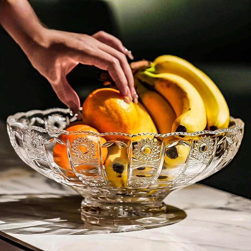Luxury Crystal Glass Fruit Bowl Pedestal Enamel Gold Trim Elegant Fine Detail Living Room Coffee Table Centerpiece Home Decor
Luxury Crystal Glass Fruit Bowl Pedestal Enamel Gold Trim Elegant Fine Detail Living Room Coffee Table Centerpiece Home Decor