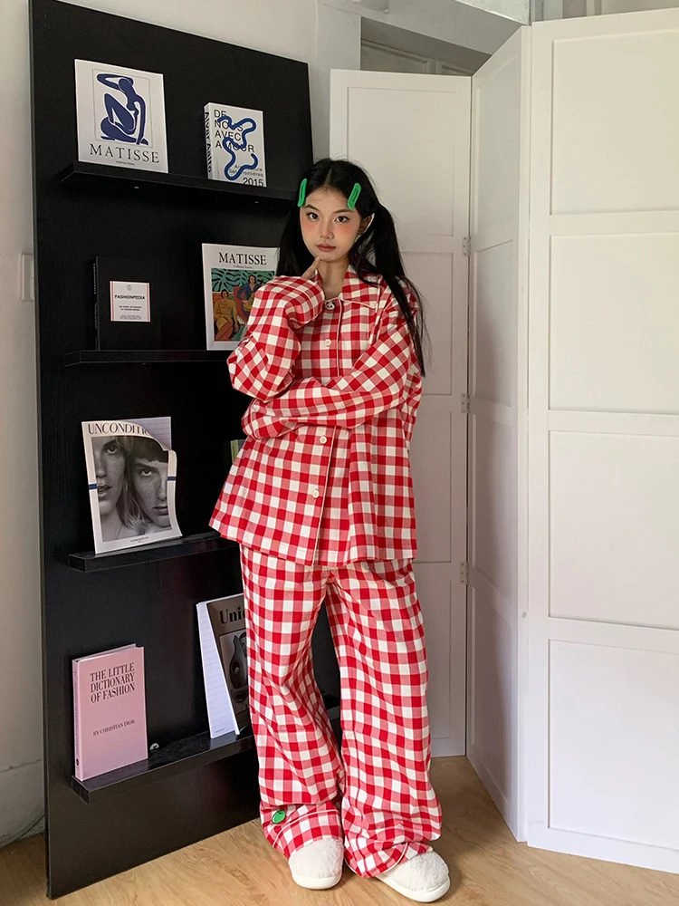 Cute Panda Plaid Long Sve Spwear Women's Spring Autumn Sle 2024 New Trendy Open Cardigan Long Pants Home Clothes Set
Cute Panda Plaid Long Sve Spwear Women's Spring Autumn Sle 2024 New Trendy Open Cardigan Long Pants Home Clothes Set