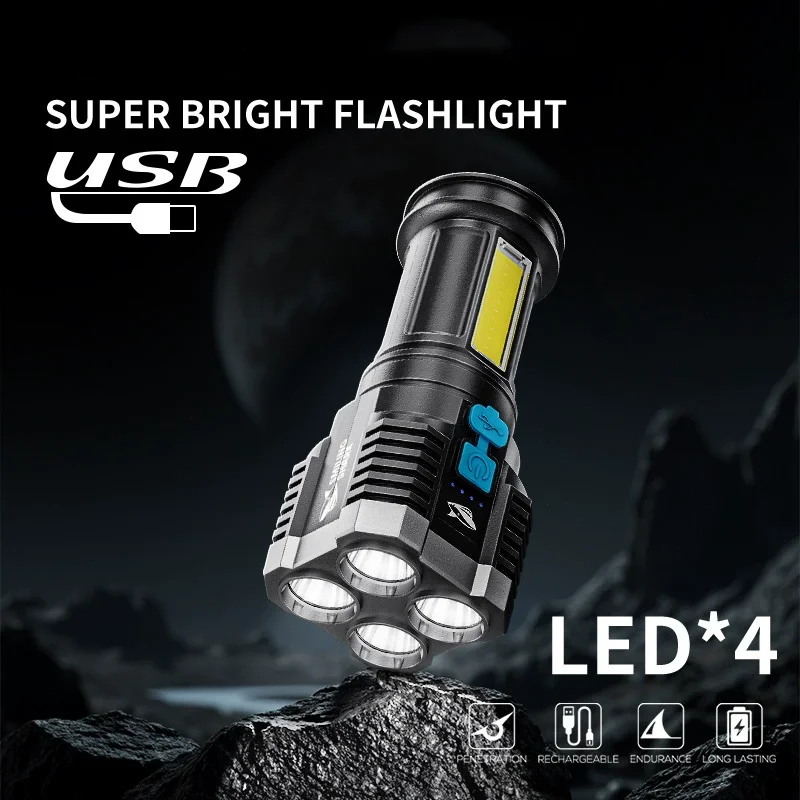 Outdoor Flashlight Multi-lamp Super Bright Flashlight Charging Rechargeable Light 4 Modes Work Light Camping
Outdoor Flashlight Multi-lamp Super Bright Flashlight Charging Rechargeable Light 4 Modes Work Light Camping