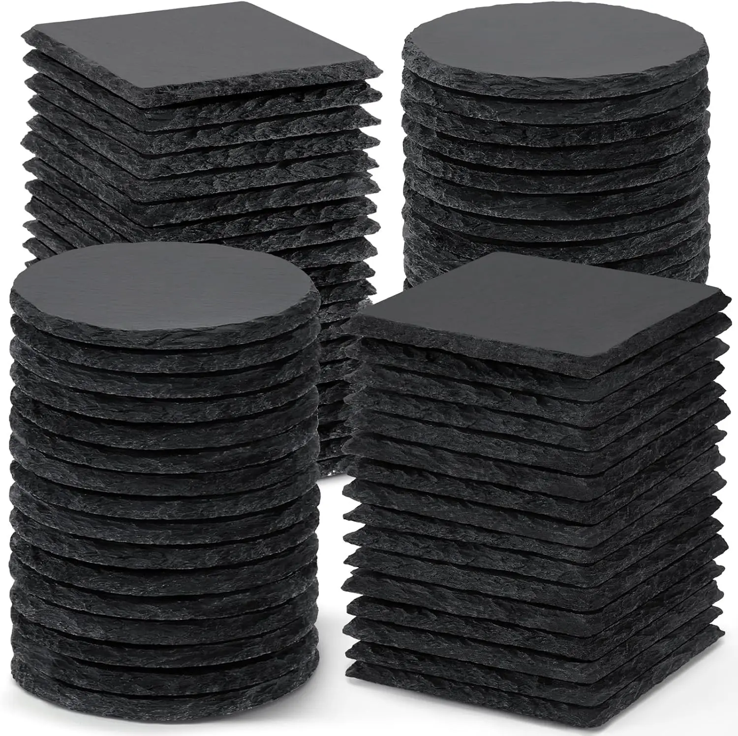 72 PCS Black Slate Stone Coasters, 4 Inch 36 PCS Square, 36P Round Coaster Bulk for Laser Engraving Material Blank Handm
72 PCS Black Slate Stone Coasters, 4 Inch 36 PCS Square, 36P Round Coaster Bulk for Laser Engraving Material Blank Handm