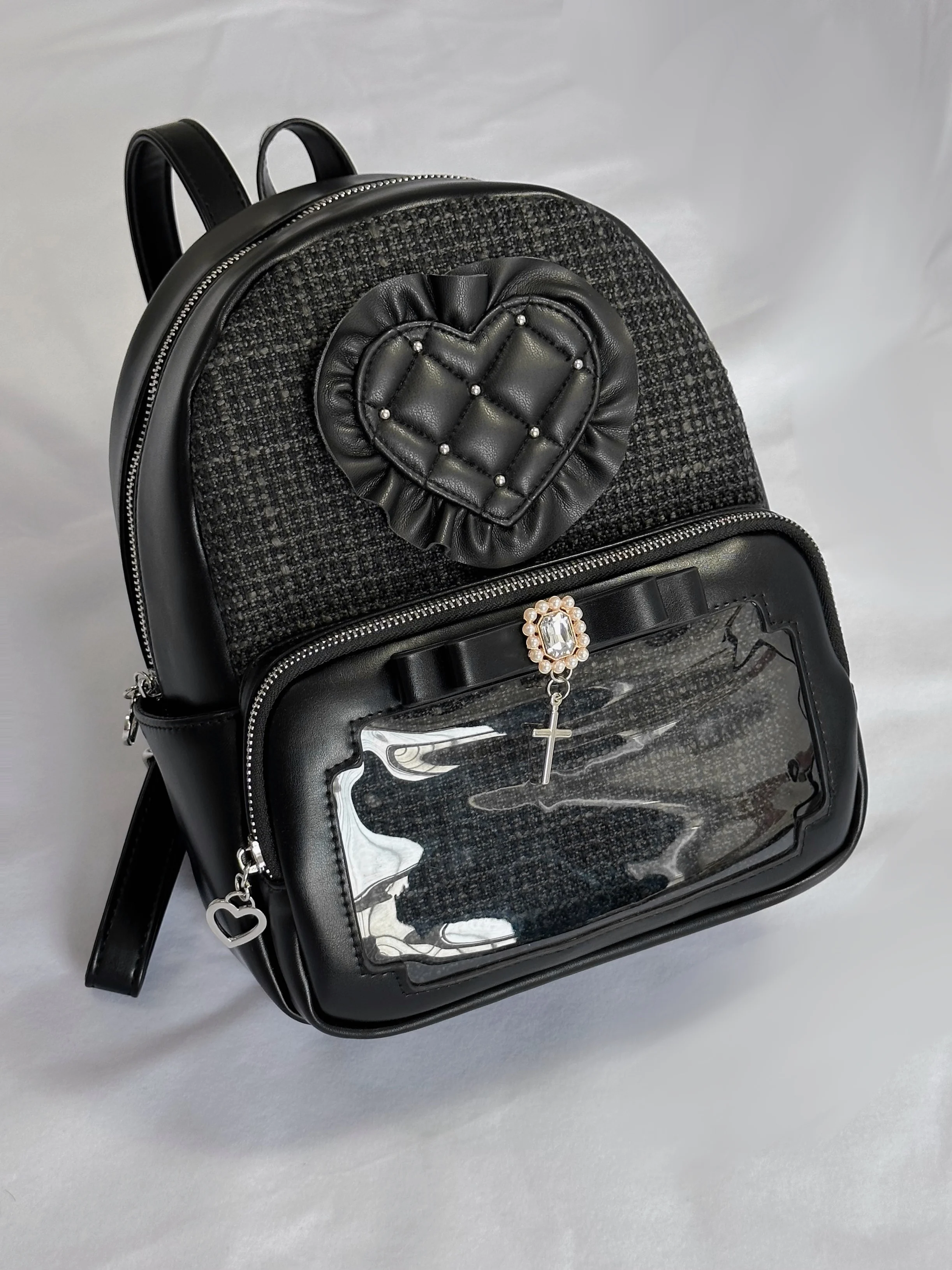 Japanese Mass-produced Mine Series Two-dimensional Transparent Backpack Women Sweet Girl Love Printed Rhinestone Bow Backpacks
Japanese Mass-produced Mine Series Two-dimensional Transparent Backpack Women Sweet Girl Love Printed Rhinestone Bow Backpacks