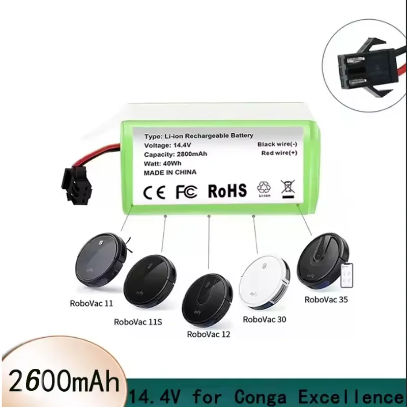 PURFIELD 4s1p 14.8V 2600mAh Battery For eufy RoboVac 15C 15T 25C 30 30C 35C MAX G10 G15 G20 G30 Edge Robot Vacuum Cleaner Parts 
PURFIELD 4s1p 14.8V 2600mAh Battery For eufy RoboVac 15C 15T 25C 30 30C 35C MAX G10 G15 G20 G30 Edge Robot Vacuum Cleaner Parts