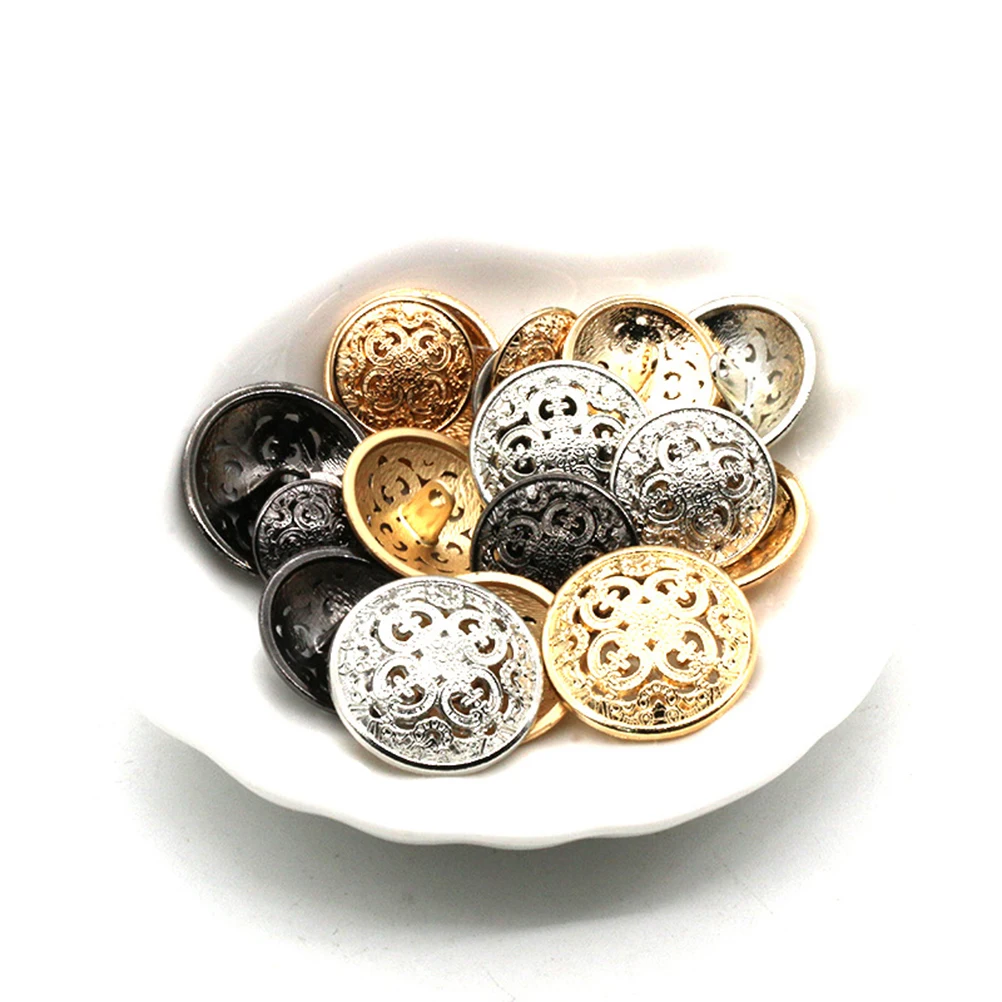 30 Pcs Metal Buttons Vintage Silver Hollow Dome Decorative Sewing Fastener for Clothes Jackets T Shirts DIY Craft
30 Pcs Metal Buttons Vintage Silver Hollow Dome Decorative Sewing Fastener for Clothes Jackets T Shirts DIY Craft