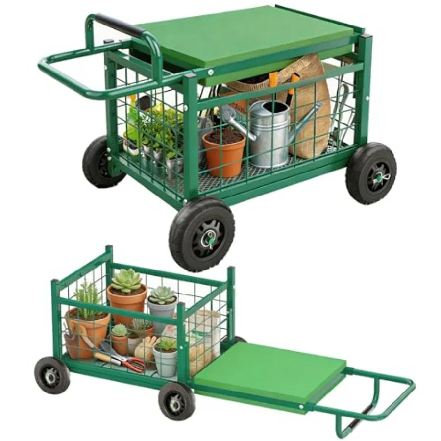 Extra-Large Rolling Garden Cart and Kneeler 2026 Heavy Duty Gardening Cart with Seat and Kneeler Garden Rolling Stools with Whe
Extra-Large Rolling Garden Cart and Kneeler 2026 Heavy Duty Gardening Cart with Seat and Kneeler Garden Rolling Stools with Whe