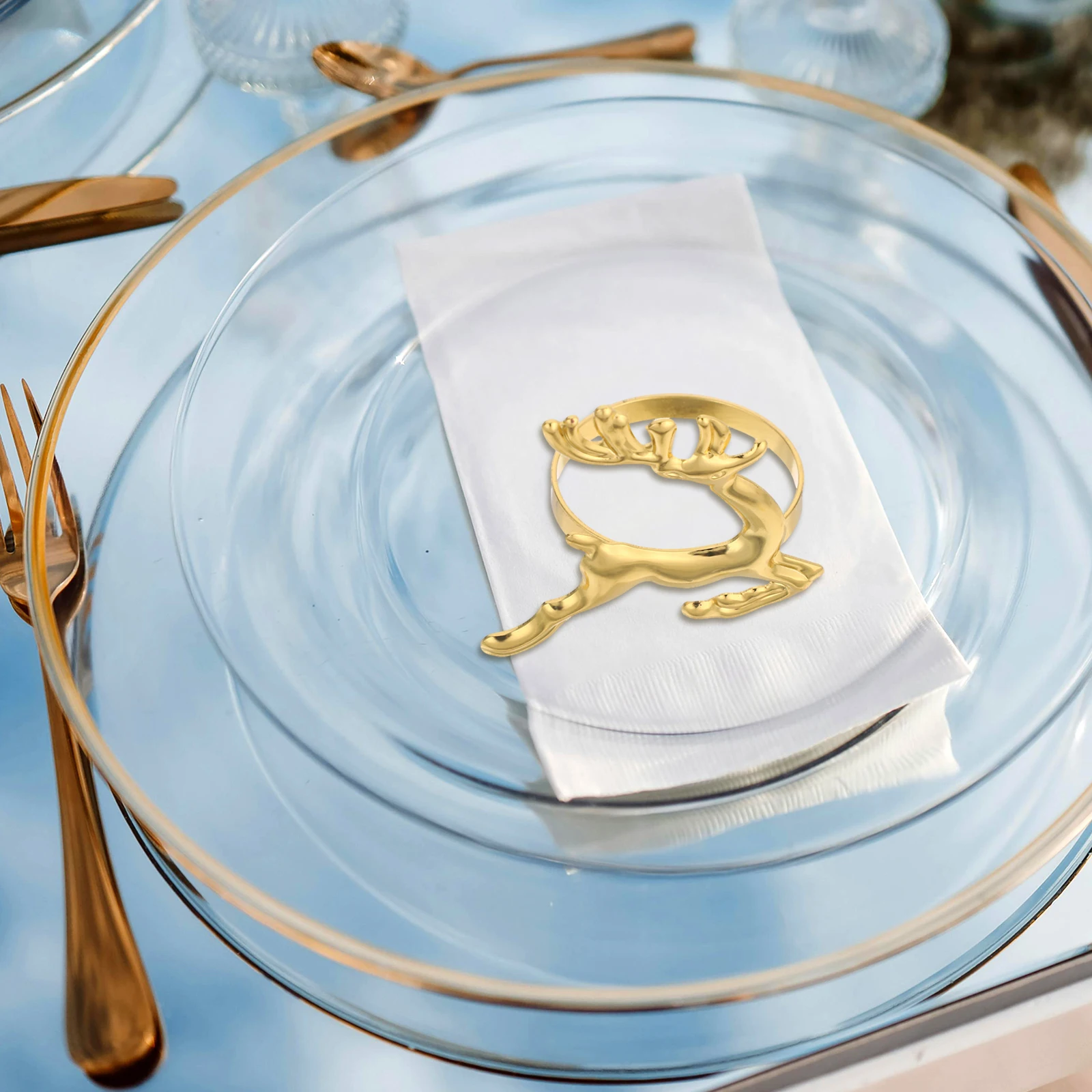 6 PCS Christmas Napkin Rings Tissue Table Decoration Dinner Reindeer Holders Iron Animal Buckle Banquet
6 PCS Christmas Napkin Rings Tissue Table Decoration Dinner Reindeer Holders Iron Animal Buckle Banquet