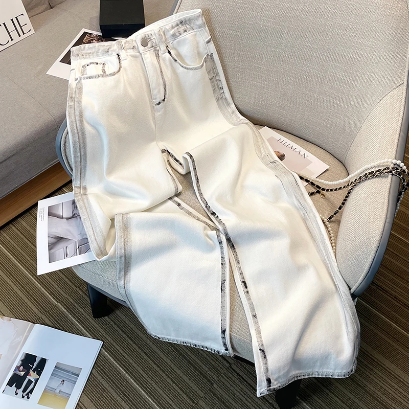 Korean Waist Baggy Jeans for Women 2022 Fashion Straight Wide Leg Pants Black Side White Denim Trousers Y2k Streetwear Female
Korean Waist Baggy Jeans for Women 2022 Fashion Straight Wide Leg Pants Black Side White Denim Trousers Y2k Streetwear Female